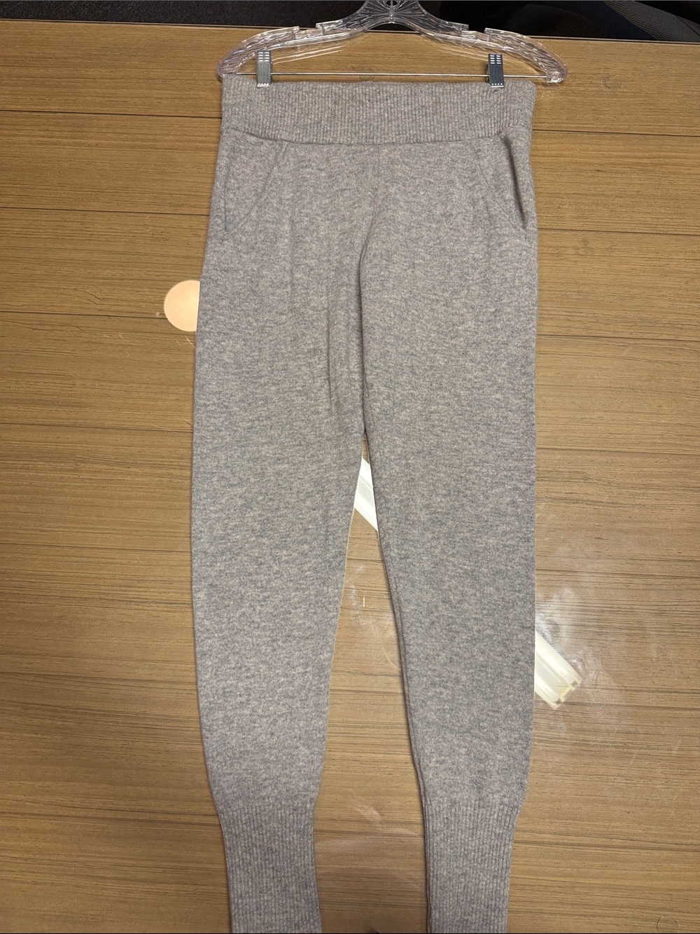 Cozy Gray Knit Jogger Pants